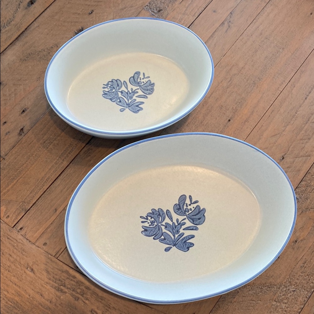 Pfaltzgraff Blue Floral Oval Serving Dishes